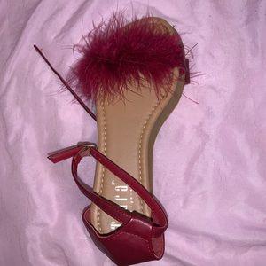 Maroon Fur Sandal